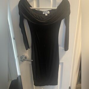 GLAM ENVY Black long sleeve off shoulder dress‎ - small